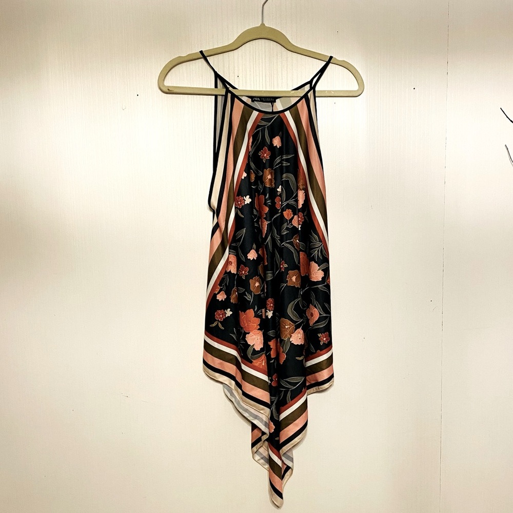 Zara faux silk long tank or tunic.